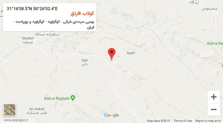 روستای کولاب فارتق بر روی نقشه