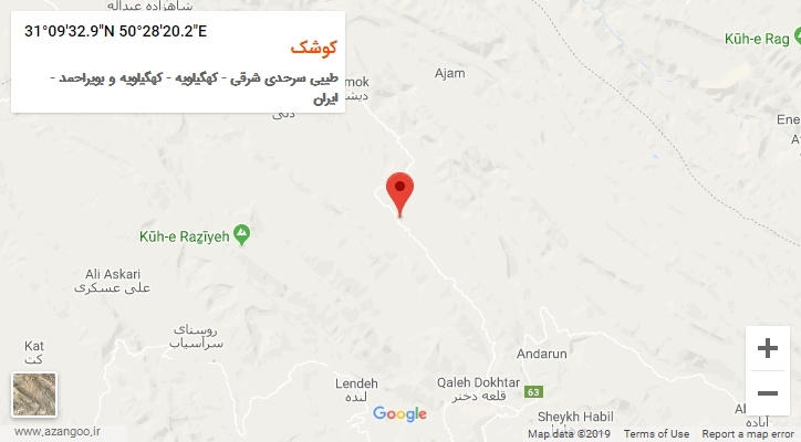 روستای کوشک بر روی نقشه