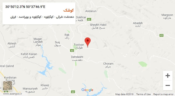 روستای کوشک بر روی نقشه