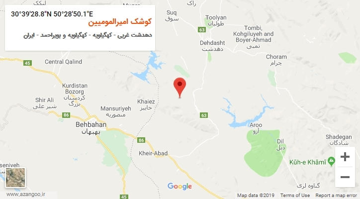 روستای کوشک امیرالمومیین بر روی نقشه