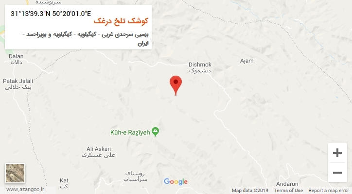 روستای کوشک تلخ درغک بر روی نقشه