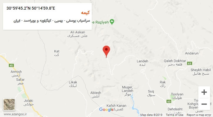 روستای کیمه بر روی نقشه