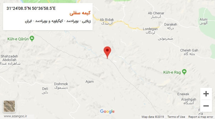روستای کیمه سفلی بر روی نقشه