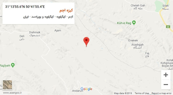 روستای کیزه اجم بر روی نقشه