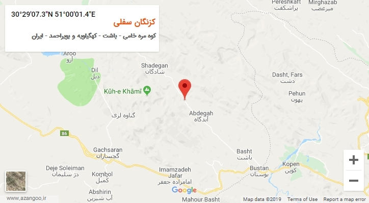 روستای کزنگان سفلی بر روی نقشه
