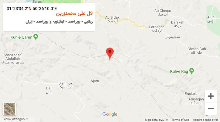 روستای لال علی محمدزرین بر روی نقشه