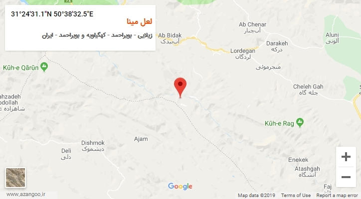 روستای لعل مینا بر روی نقشه