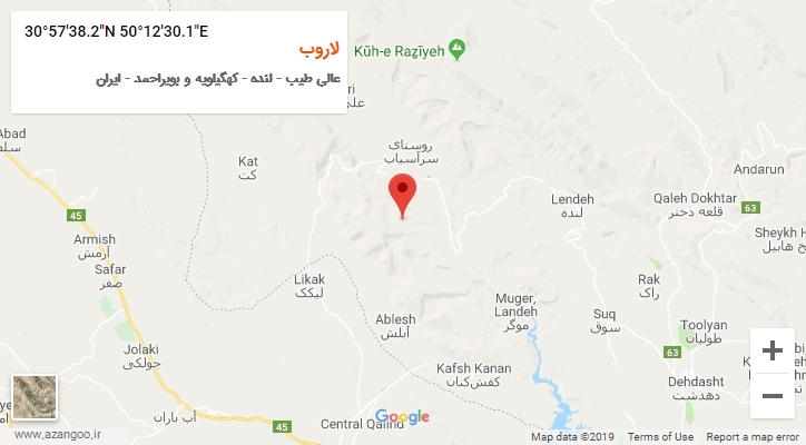 روستای لاروب بر روی نقشه