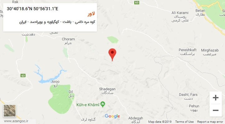 روستای لاور بر روی نقشه
