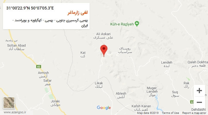 روستای لغی زارماغر بر روی نقشه