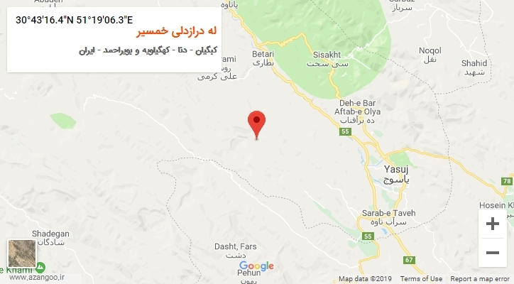 روستای له درازدلی خمسیر بر روی نقشه