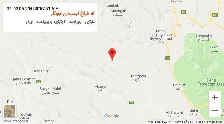 روستای له فراخ ابسردان جوکار بر روی نقشه