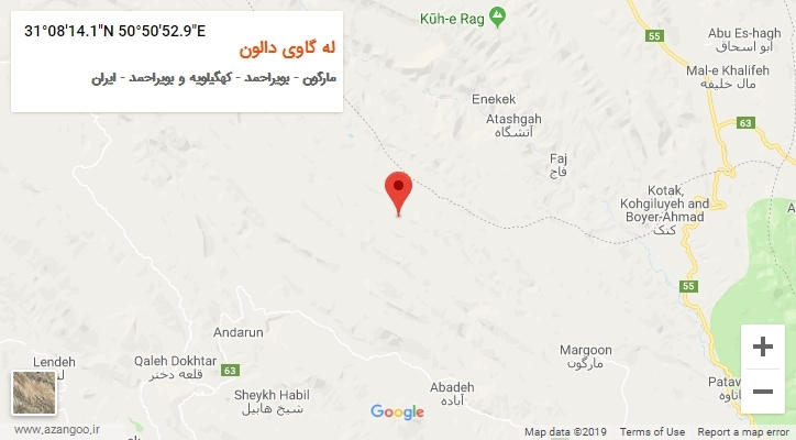 روستای له گاوی دالون بر روی نقشه