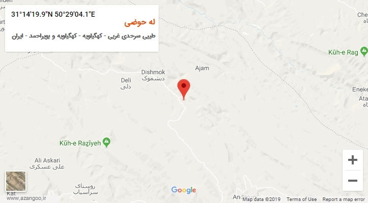 روستای له حوضی بر روی نقشه