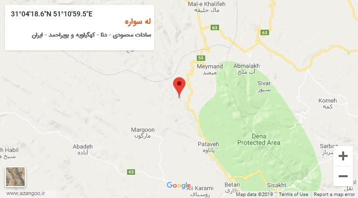 روستای له سواره بر روی نقشه