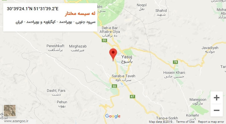 روستای له سیسه مختار بر روی نقشه