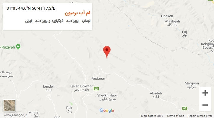 روستای لم آب برمیون بر روی نقشه