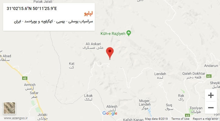 روستای لپلپو بر روی نقشه