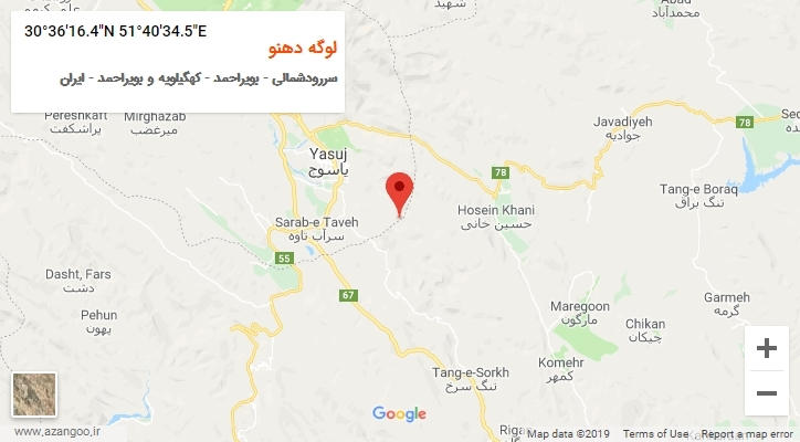 روستای لوگه دهنو بر روی نقشه