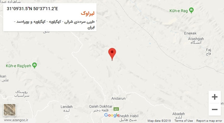 روستای لیراوک بر روی نقشه