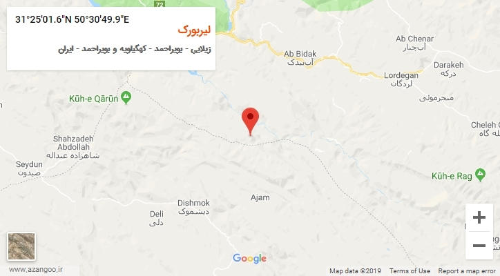 روستای لیربورک بر روی نقشه