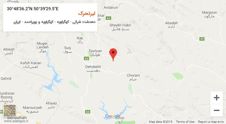 روستای لیرتحرک بر روی نقشه
