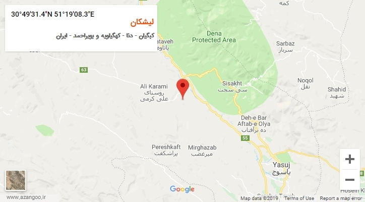 روستای لیشکان بر روی نقشه