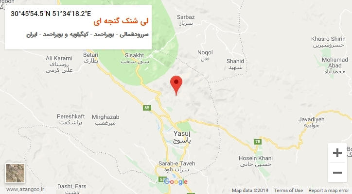 روستای لی شنک گنجه ای بر روی نقشه