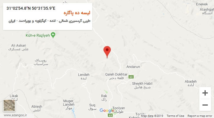 روستای لیسه ده پاگاره بر روی نقشه