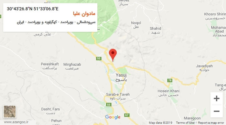 روستای مادوان علیا بر روی نقشه