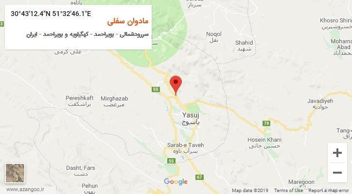 روستای مادوان سفلی بر روی نقشه