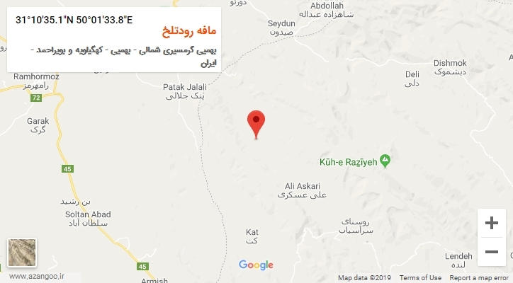 روستای مافه رودتلخ بر روی نقشه