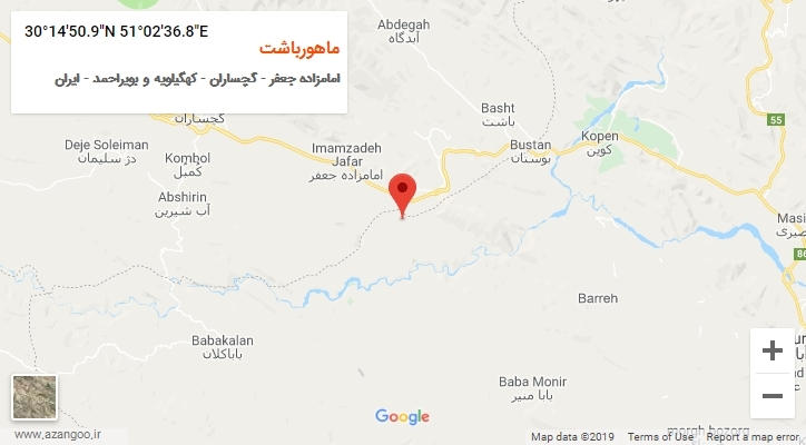 روستای ماهورباشت بر روی نقشه