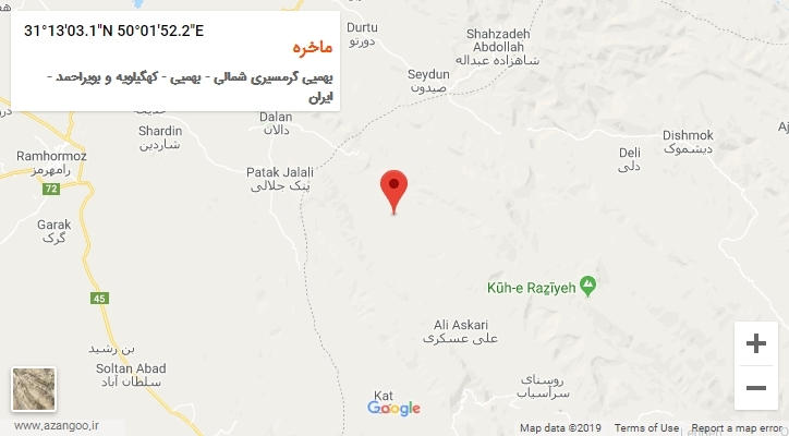 روستای ماخره بر روی نقشه