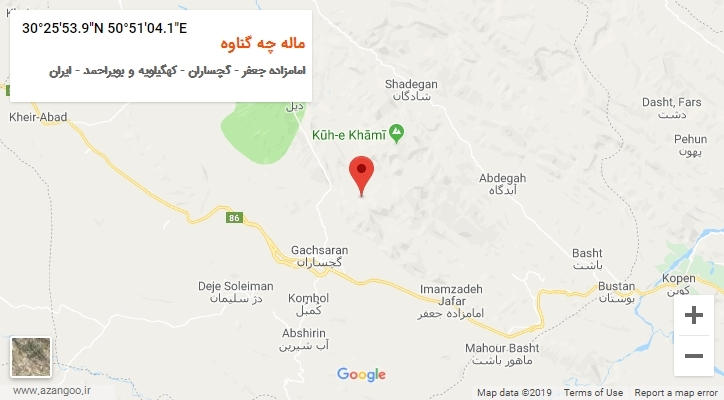 روستای ماله چه گناوه بر روی نقشه