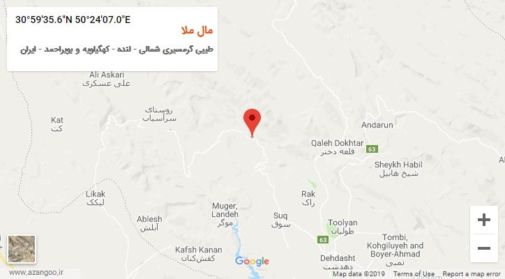 روستای مال ملا بر روی نقشه