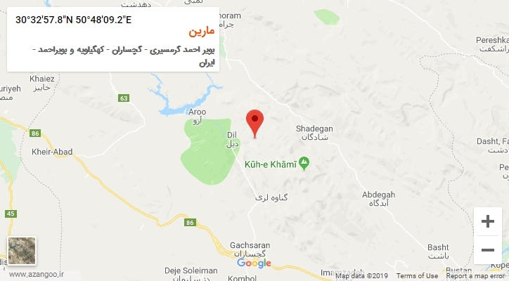 روستای مارین بر روی نقشه