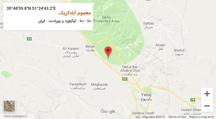 روستای معصوم آبادکریک بر روی نقشه
