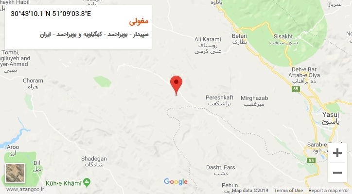 روستای مغولی بر روی نقشه