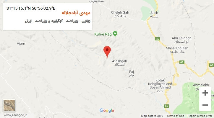 روستای مهدی آبادجلاله بر روی نقشه