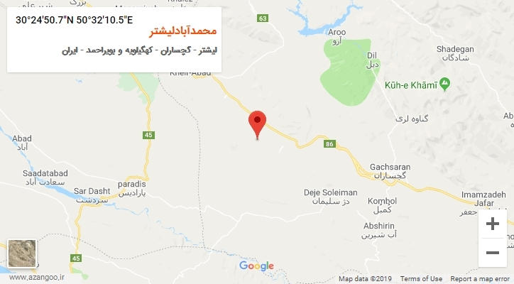 روستای محمدآبادلیشتر بر روی نقشه