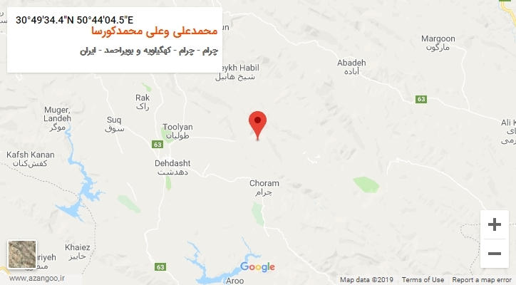 روستای محمدعلی وعلی محمدکورسا بر روی نقشه