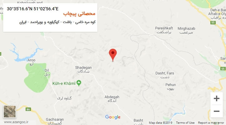 روستای محصاتی پیچاب بر روی نقشه