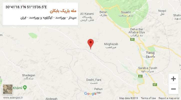 روستای مله باریک بابکان بر روی نقشه