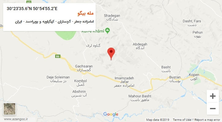 روستای مله بیگو بر روی نقشه