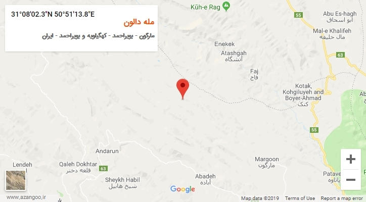 روستای مله دالون بر روی نقشه