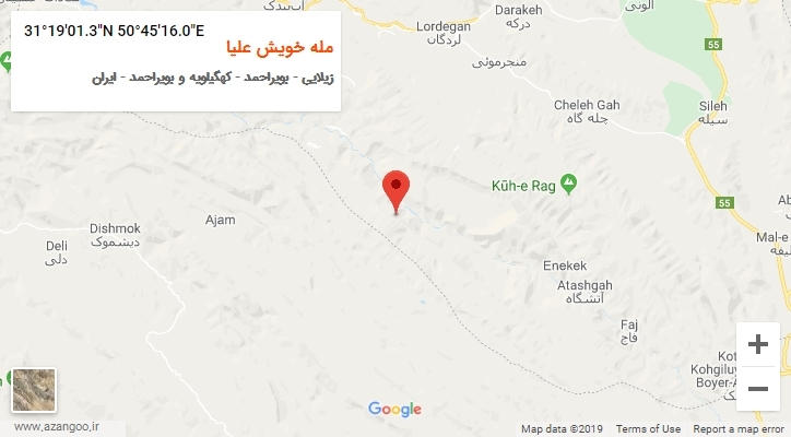روستای مله خویش علیا بر روی نقشه