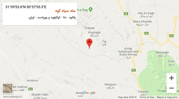 روستای مله سیاه کوه بر روی نقشه