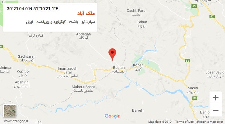 روستای ملک آباد بر روی نقشه