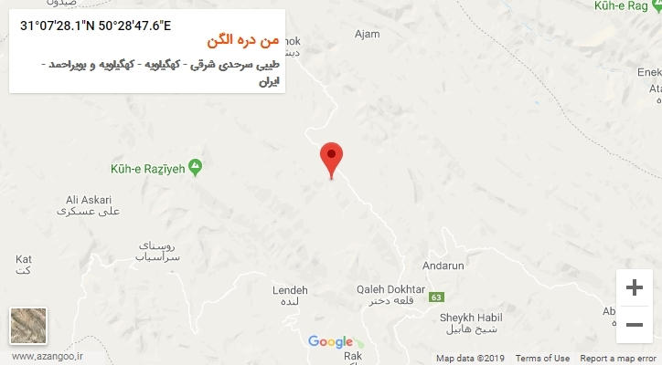 روستای من دره الگن بر روی نقشه